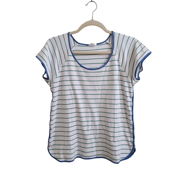 Lake Pajama Stripe Pima Cotton Short Sleeve Shirt - Picture 1 of 6